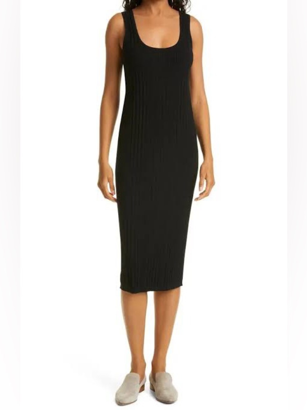 Club Monaco Ribbed Tank Midi Dress